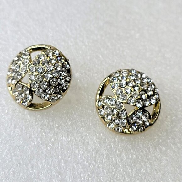 Small Crystal Round Earrings - Picture 5 of 9